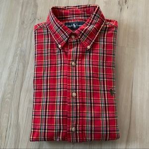 Ralph Lauren Plaid button up shirt medium red